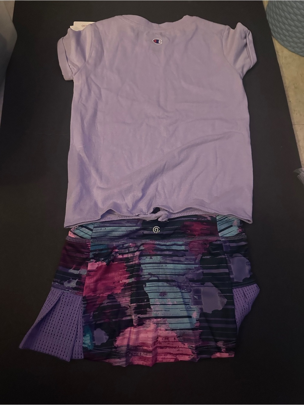 Champion Lavender Tee with Multicolor Athletic Skort